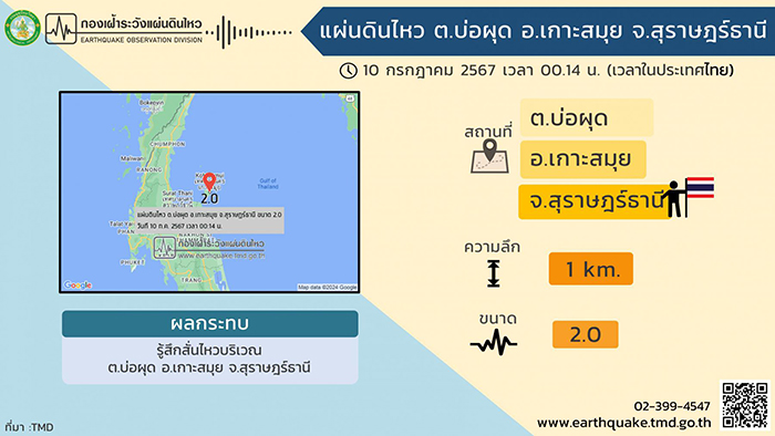 แผ่นดินไหวเกาะสมุย